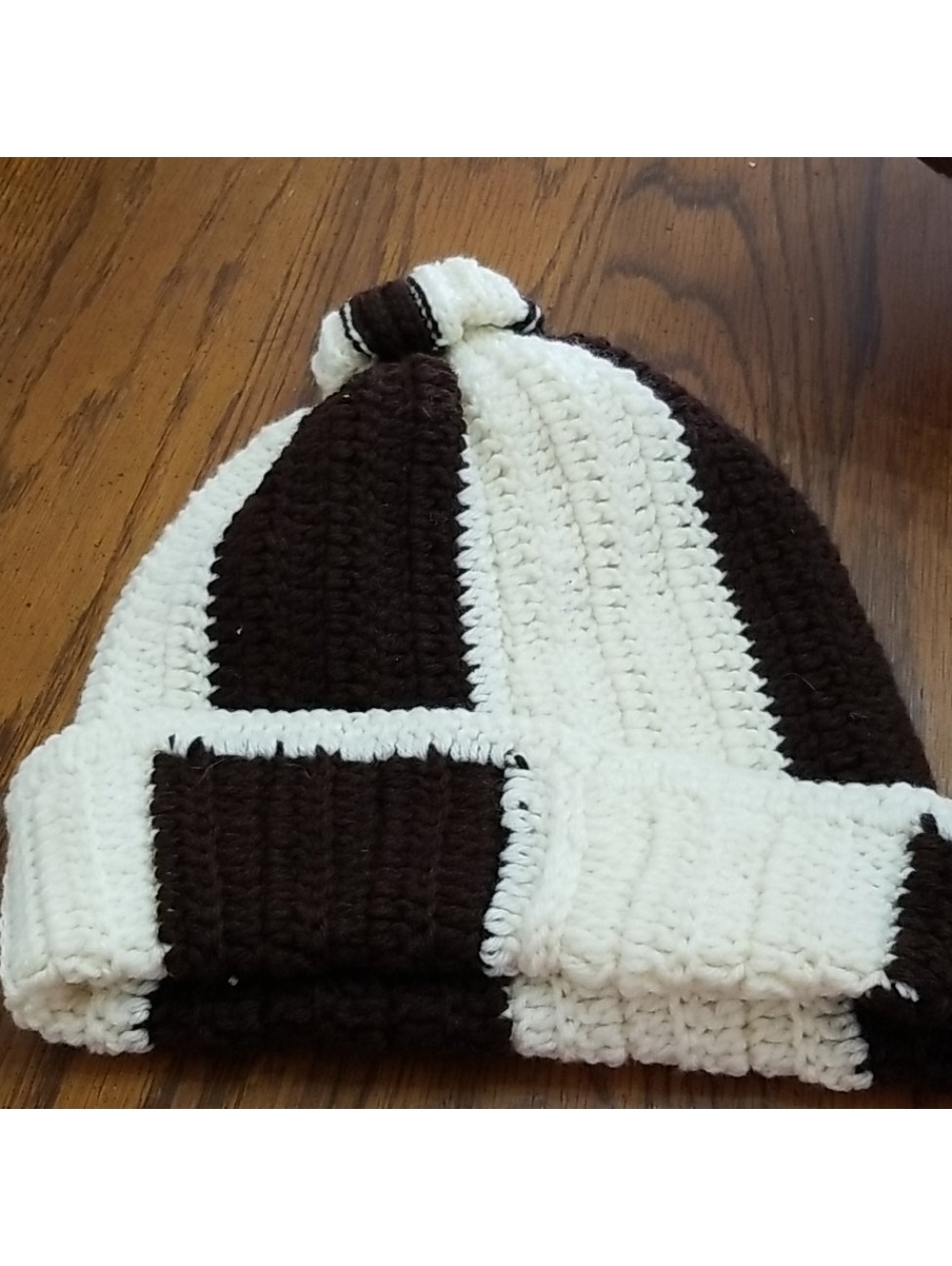 New Handmade Cream and Brown Winter Hat for Women